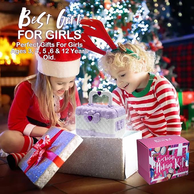 Kids Makeup Sets for Girls - Kids Makeup Kit Girls Toys, Maquillaje para Niñas,Best Toys for Little Girl,Play Make Up Kit, Princess Toddler Kid Stuff Ages4-12 Year Old Girl Birthday Gifts