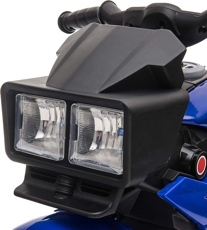 Aosom 6V Kids Motorcycle Toddler Ride-on Toy, High-Traction Battery-Operated Mini Electric Motorbike with Forward/Reverse Switch, Music, Headlights, Horn, Blue