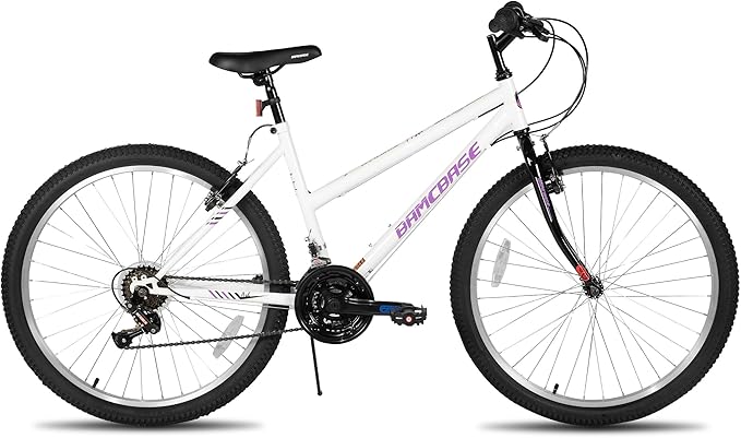 HILAND Bamcbase Womens Mountain Bike, 24 26 Inch 18 Speeds Hybrid Commuter Bicycle for Adults, Sport Hardtail Trail MTB