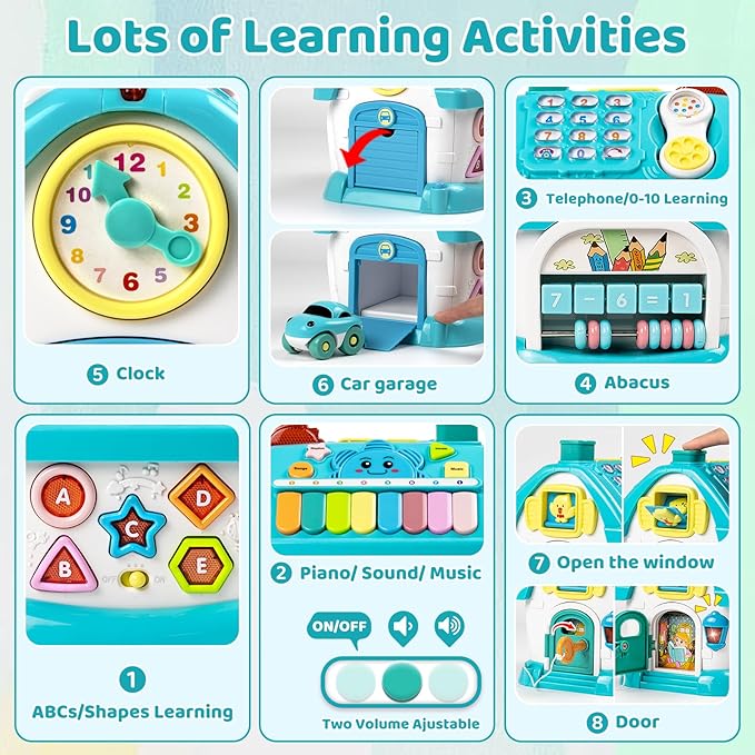 Marstone Baby Toys for 1 Year Old Boy and Girl Gifts: Kids, Toddler Toys Age 1-2, 8-in-1 Educational House for One Year Old Birthday Gift