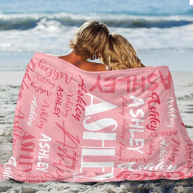 Dr.TOUGH Personalized Name Blanket Personalized Blanket for Adult Kids Flannel Customized Personalized Blankets and Throws