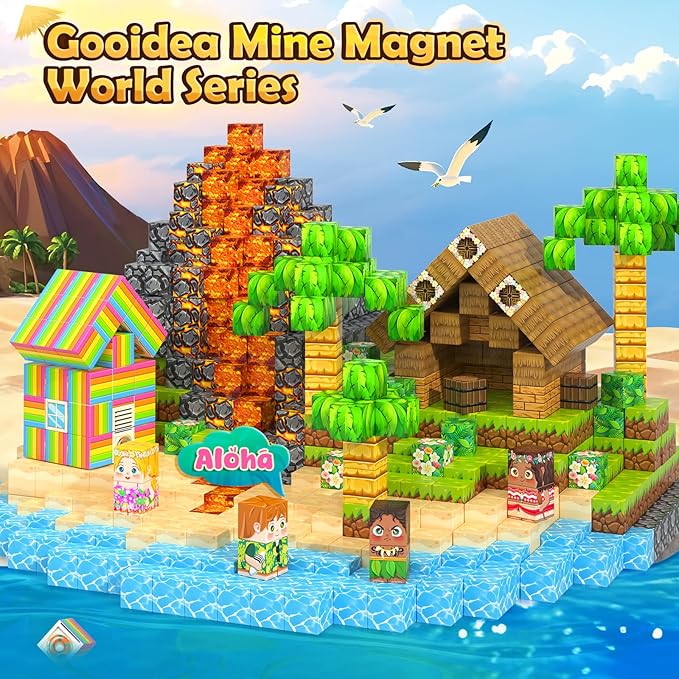 Magnetic Blocks - 120PCS 1“ Magnetic Building Blocks Kids Toys for Age 3-5 4-8 5-7 8-12, Stacking Mine Magnet World Craft Cubes for Kids, Educational Toys Christmas Birthday Game Gifts for Boys Girls