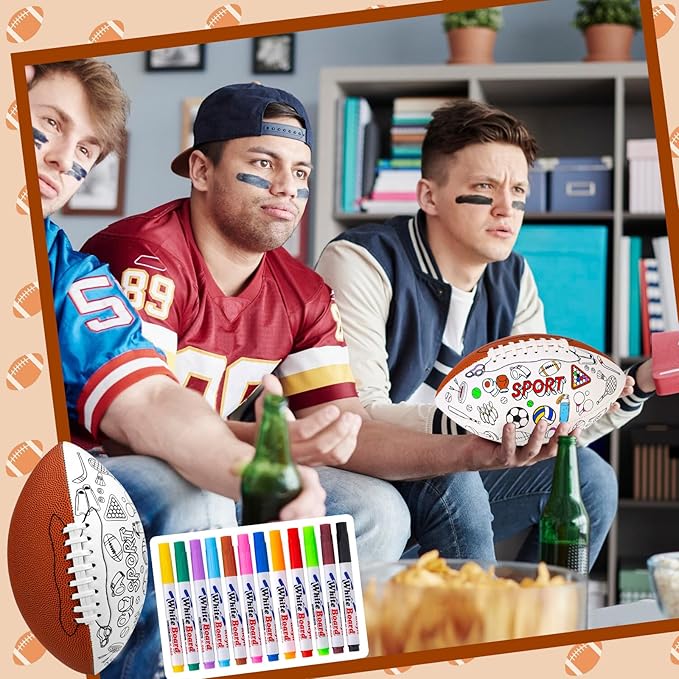 Size 6 Kids Football Custom Color Youth Size Football Color Your Own Footballs Includes Air Pump 12 Pcs Makers DIY Coloring Footballs Craft Gifts 10.4 Inches Youth Football Toys for Boys Sport Fans