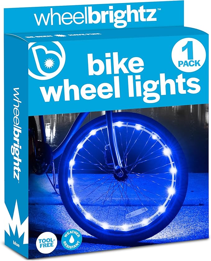 Brightz WheelBrightz LED Bike Wheel Lights - 2025 Edition with Superior Straps & LED-Weatherproof Shield! 14 Colors - Unmatched Durability, Visibility & 48+ Hours of Dazzling Illumination