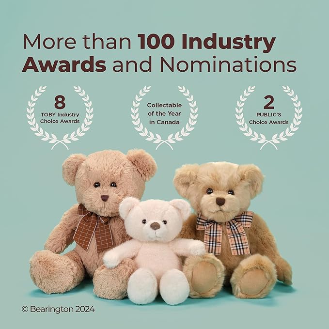 Bearington Collection Lil’ Domino Plush Cat Stuffed Animal, 8 Inch