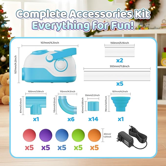 Air-Powered STEM Building Toys - Bluetooth Learning Toys with Wireless Music Play, Rechargeable & Play While Charging, STEM Toys for 3+ Year Old, Kids Toys Birthday for Kids