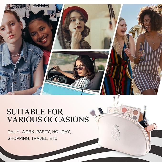 Color Nymph All In One Makeup Kit For Teens Girls | Starter Make up Set With Cosmetics Bag | Included Eyeshadow Blush Lipstick Lip Pencil Eye Pencil Brush Mascara | Travel Makeup Bag Design（ White ）