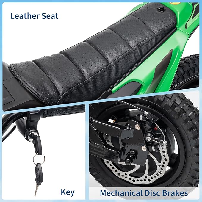 24V Electric Dirt Bike for Kids, 350w Electric Motorcycle for Kids - Up to 13.67Mile/h Long-Range, Ride on Motorcycle with Rear Wheel Suspension, 12 Miles Range, Twist Grip Throttle, Rubber Tire