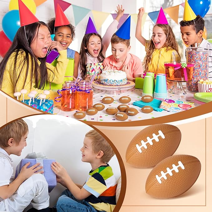 Blulu 50 Pack Mini Football Bulk 2.17" Foam Football Party Favor Sports Stress Ball Small Foam Ball for Back to School Homecoming Game Team Birthday Party Bag Gift Filler