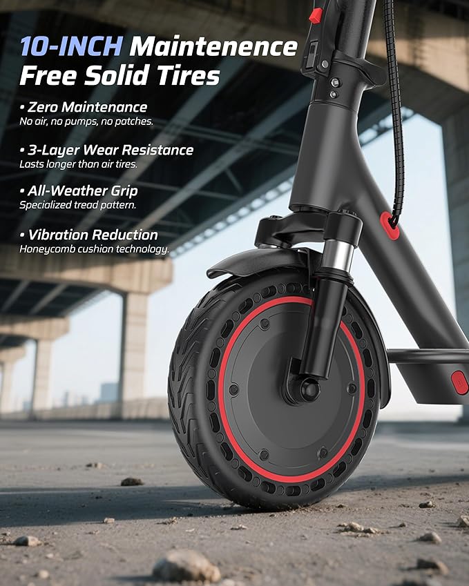 Electric Scooter for Adults - 350W/500W Motor, 8.5"/10" Solid Tire, Top Speed 19 MPH, Max 16-22 Miles Ranges, Load 265LBS, Aluminum Alloy Frame Foldable Commuting Escooter for Adults & Teens