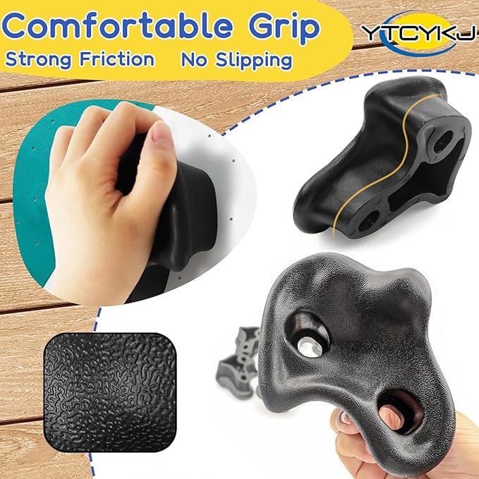 10PCS Rock Climbing Holds for Kids Climber,𝗘𝘅𝘁𝗿𝗮 𝗟𝗮𝗿𝗴𝗲 Adult Rock Climbing Stones,Indoor and Outdoor Rock Wall Climbing Kit with Mounting Hardware for Playground PlaySet Building