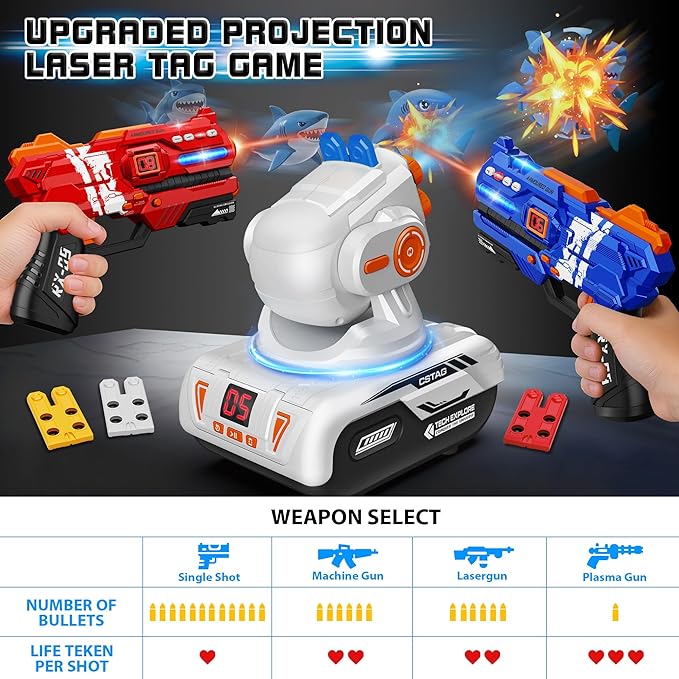 Laser Tag Guns Set of 2 Projection Digital LED Score Display Party Game Family Fun Shooting Toys for Teens Adults Kids 8 9 10 11 12+ Boys Girls
