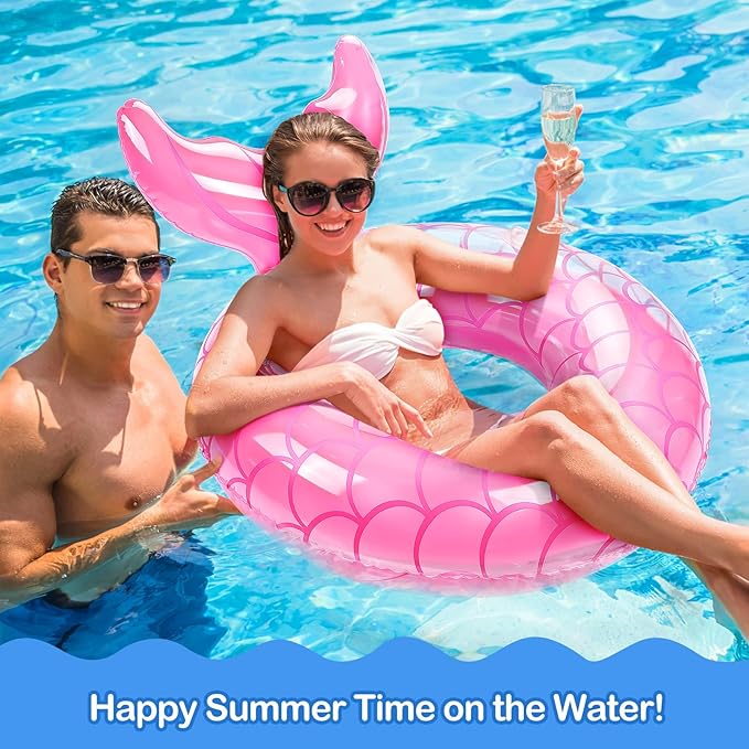 MoKo Inflatable Swimming Ring, Cute Pool Float Tube Decorations Swim Tubes Outdoor Pool Beach Water Floats Party Supplies Floaties