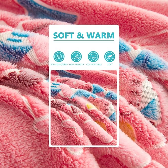 Glow in The Dark Castle Blanket,Castle Gifts Toys for Girls,Birthday Presents Decor for Kids Age 3-14 Year Old Daughter Teen Child Toddler Soft Luminous Christmas Bedroom Throw Blanket 50"x60"