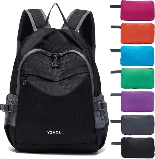 YZAOLL Small Lightweight Packable Hiking Backpack, 20L Hiking Backpack Day Pack for Women Men Travel Camping Vacation,Black
