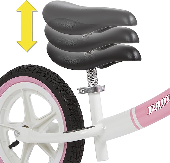 Radio Flyer Air Ride Balance Bike, Toddler Bike, Pink and White Bike for Ages 1.5-5 (Amazon Exclusive)