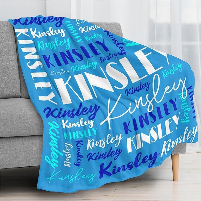 Name Blanket Personalized Blanket for Adult Kids Flannel Customize Throw Blanket Custom (Color 25, 30 x 40 Inches)