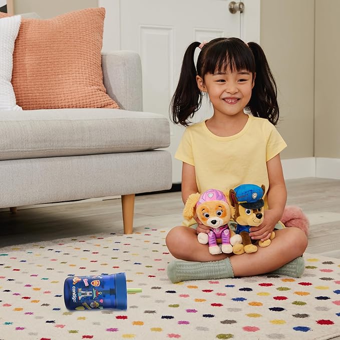 Contigo Leighton Kids Paw Patrol Plastic Water Bottle, Spill-Proof Tumblers with Straw, Dishwasher Safe, 14oz, Power Pups, Blue