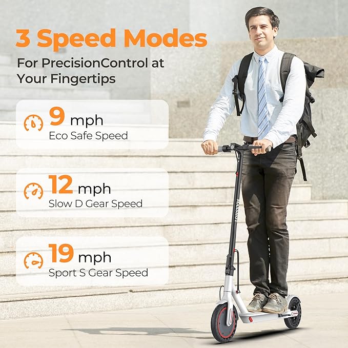 Electric Scooter, 8.5" /10" /14" Tire, 16/19/22 Mph Top Speed, 12/22/27/28/49 Miles Long Range, Folding Escooter for Adults and Teens with Dual Braking,Dual Suspension, App