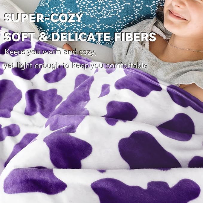 Purple Throw Blanket for Bed - Lavender Soft Fleece for Women, Girls, Teens | Lightweight Bedding & Couch Accessories - Purple Gifts for Birthday, Holidays 50"x60"