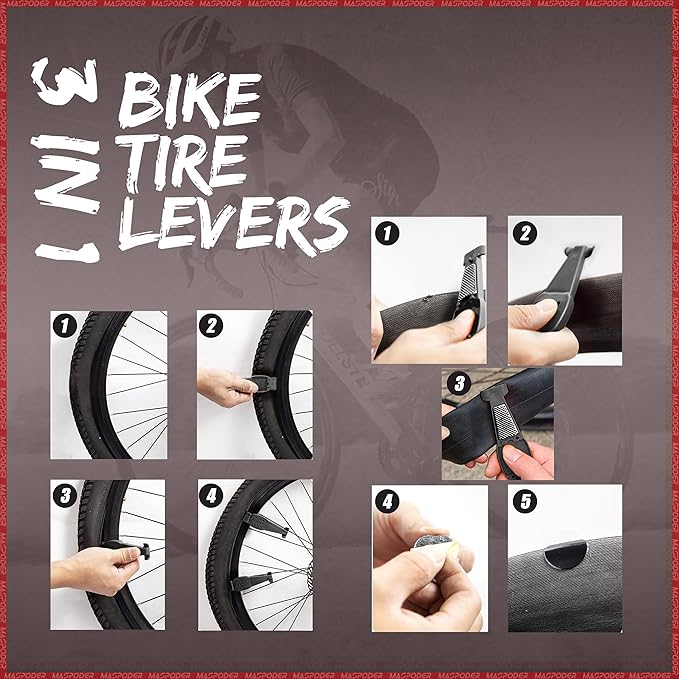 Bike Tool Kit, Repair Kit Mini Ratchet Wrench with 26 Bits, Saddle Bag, Pump, Tire Lever Patches Bicycle Multitool Accessories Screwdriver Set for Adult Bikes Road Mountain MTB