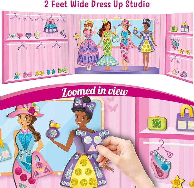 Imagimake DIY Magnetic Dress-Up Princess |Pretend Play Magnetic Toys for Kids | 30 Magnetic Dresses & Accessories | Interchange & Create Unlimited Outfits | Fun Christmas Gifts for Girls Age 3-5-8-10