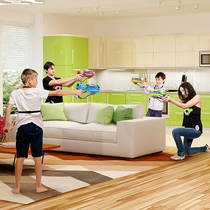 Laser Tag Guns Set of 4 Laser Tag Guns with Digital LED Score Display Vests,Gifts for Teens and Adults Boys & Girls,Adults and Family Fun,Gift for Kids Ages 8 9 10 11 12+Year Old Boy