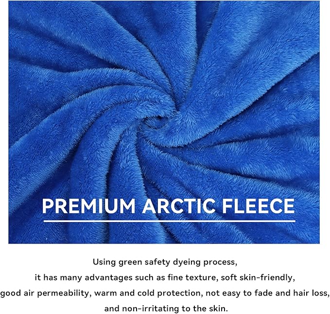 Fleece Throw Blanket Cozy Soft Lightweight Throw Blankets Warm Plush Blue Fall Blankets and Throws Couch Sofa Bed Camping Travel Picnic Outdoor Blanket Bedding Kid Baby Boys Girls Adults 50x70 in