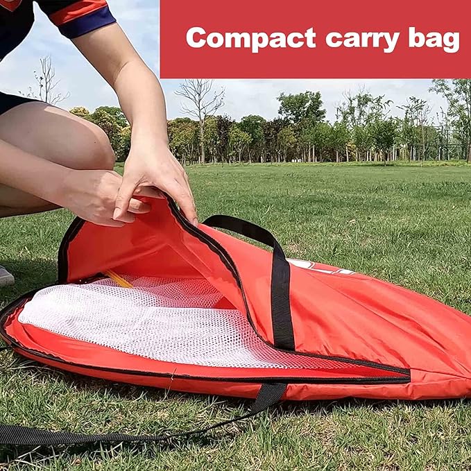 Poray Soccer Goal for Kid Easy-up Set of Two Portable Soccer Net 210D Oxford with 8 Field Marker Cones Extra Stakes Fun for Backyard and Soccer Training