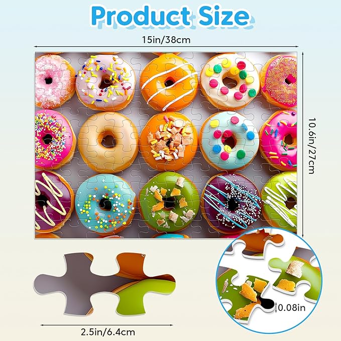 100 Piece Puzzles for Kids Ages 4-8 - Dogs Flowers Donuts Cats Puzzles - Large Puzzle for Senior Jigsaw Puzzle for Kids Ages 4-6 6-8 8-10 Year Old Educational Toys Gifts 4-Pack 15"x11"