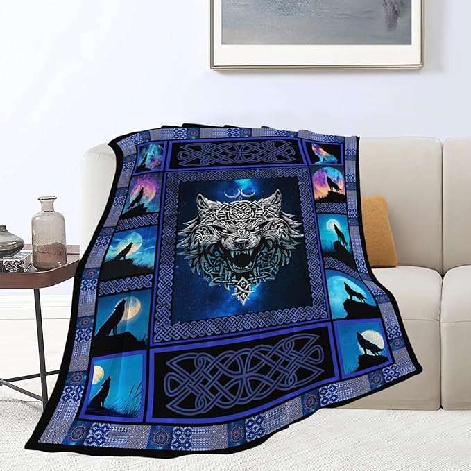Wolf Throw Blanket Wolf Stuff Gifts for Kids Girls Boys Adults Women Men Soft Cozy Warm Plush Fluffy Fuzzy Fleece Blanket Decor 40''X50''
