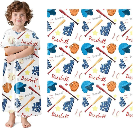 Wajade Baseball Gifts for Boys Girls - Baseball Blanket Birthday Christmas Decor for Kids Age 3 4 5 6 7 8 9 10 11 12 Years Old Teens Child Toddler Throw White 50"x60"