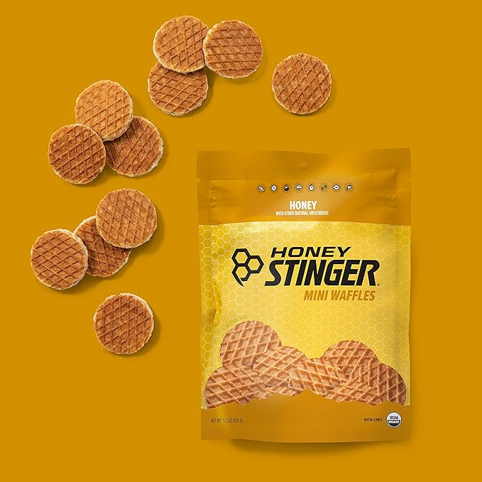 Honey Stinger Organic Mini Honey Waffles, Energy Stroopwafel for Exercise, Endurance and Performance, Sports Nutrition for Home & Gym, Pre and Post Workout, 5 Bags, 26.5 Ounce