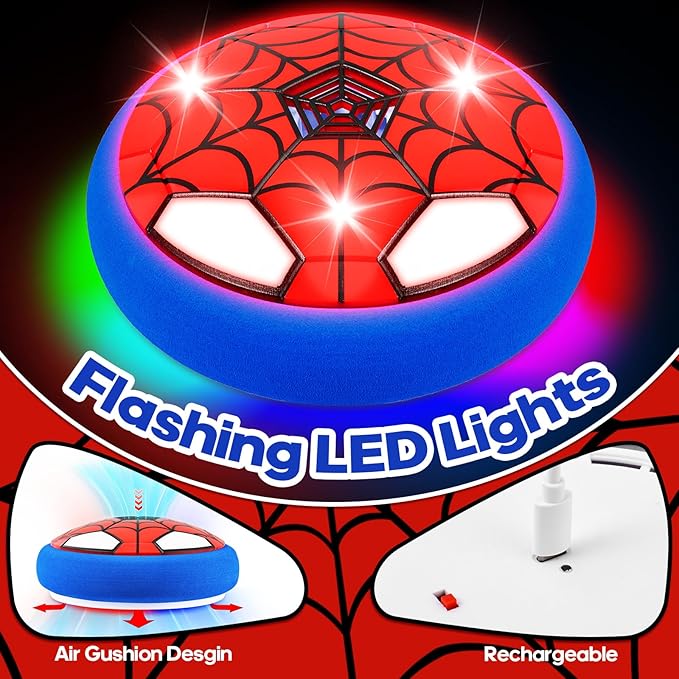 Indoor Hover Soccer Ball,Light-Up Toys for Boys Ages 5-7,6-8,8-12, Fun LED Football Game Toy with USB Rechargeable Battery,Christmas Birthday Gifts for Kid 4,5,6,7,8,9,10,11,12,13 Year Old