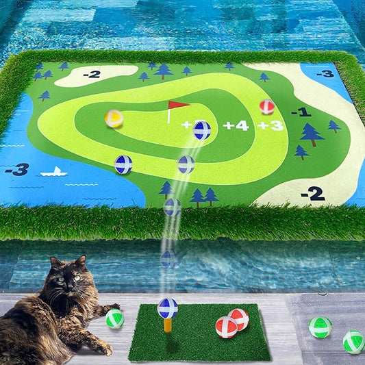 Cupohus Giant Size Stable Floating Golf Green for Pool-47"x 35" Floating Chipping Green Practice Mat, Adult Fun Backyard Water Golf Game Gift, Support Training Competition for 4 Golfers (Simple Model)