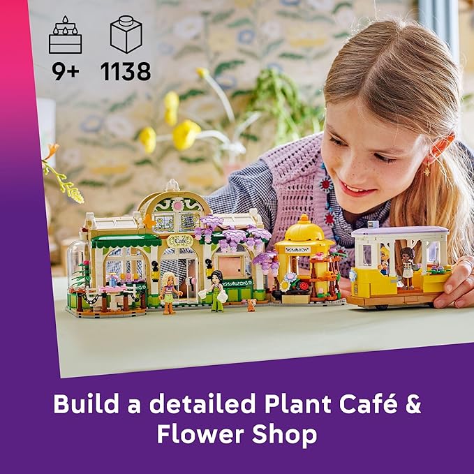 LEGO Friends Plant Café & Flower Shop Pretend Play Building Toy - Playset with 4 Minidolls and Cat Toy for Creative Storytelling - Birthday Gift Idea for Girls and Boys, Ages 9 and Up - 42671