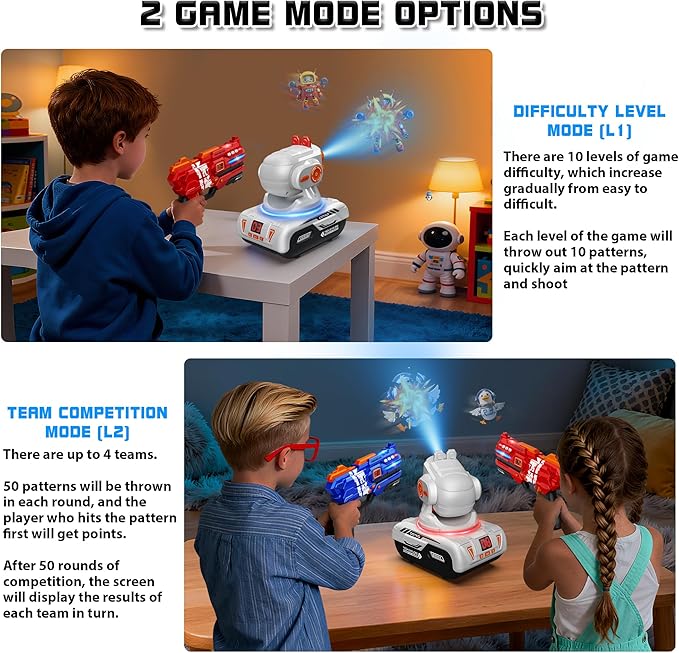 Laser Tag Guns Set of 2 Projection Digital LED Score Display Party Game Family Fun Shooting Toys for Teens Adults Kids 8 9 10 11 12+ Boys Girls