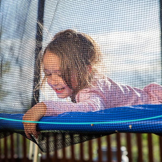 GYMAX Trampoline Net, Trampoline Enclosure for 8 10 12 14 15 16Ft Round Trampoline with Double-Headed Zippers & Buckles, Weather-Resistant Sun-Protective Trampoline Replacement Net