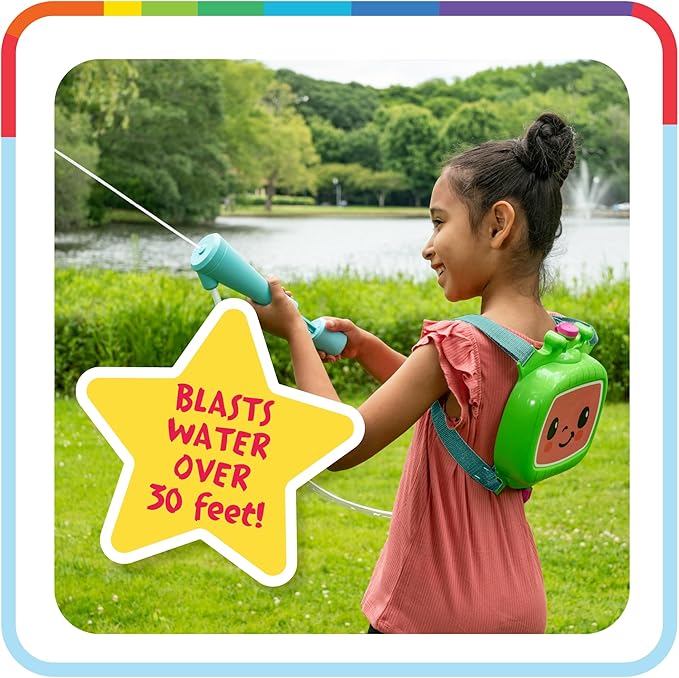 Cocomelon Water Backpack Water Toy, Outdoor Water Blaster for Kids