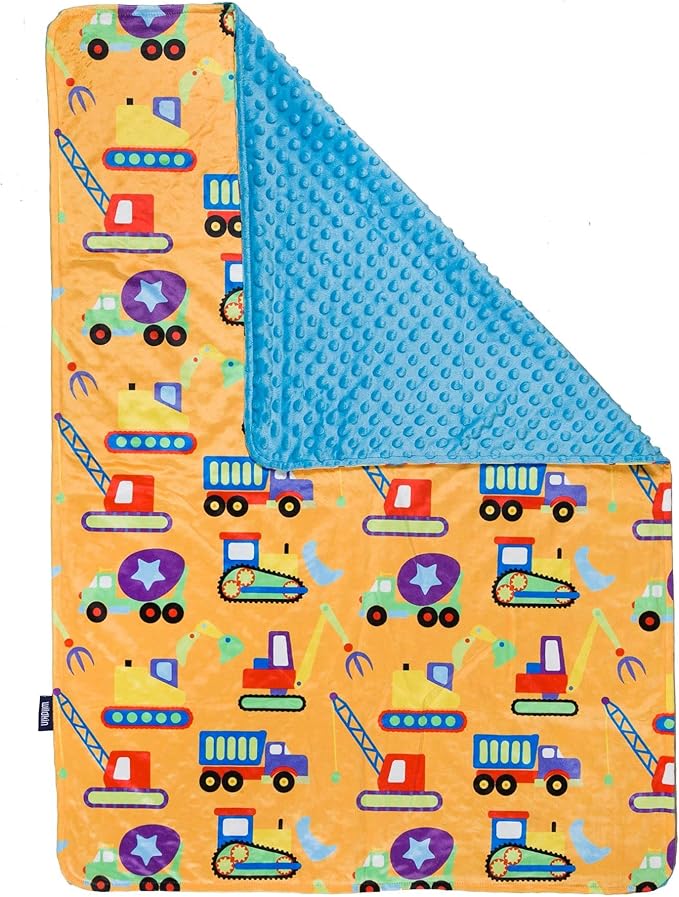 Wildkin Plush Baby Blanket – Soft & Cozy Comfort, Ideal for Toddlers, Travel & Daycare - Under Construction