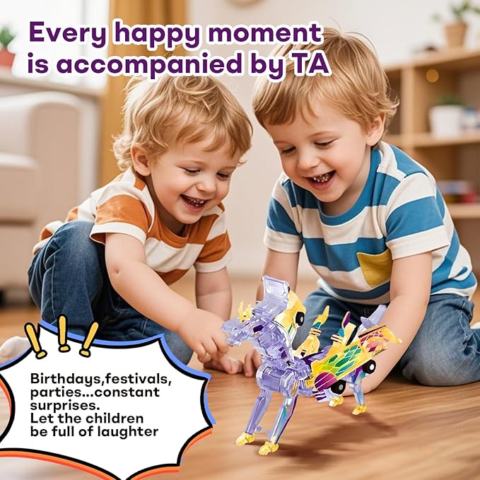 2-in-1 Transforming Race Car Dinosaur Toy DinoDrive– Automatic Transforming Car into Dinosaur, Educational Toys for Boys & Girls, Crash Action & Lights, for Kids(Luminous)