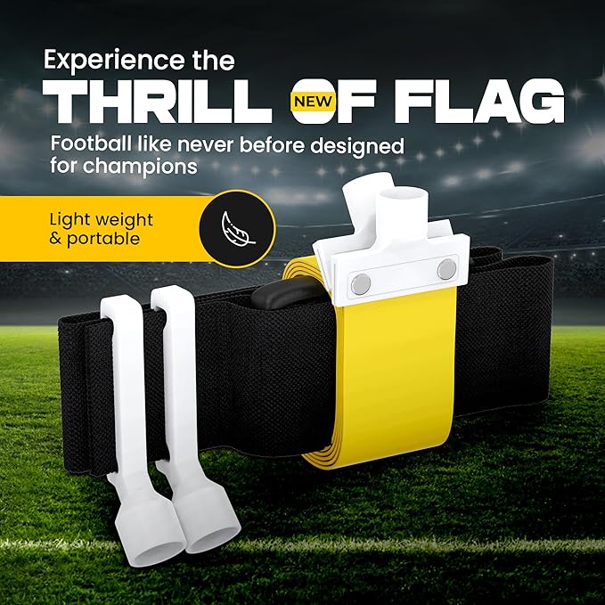 Gameday Flag Football Set – Kits for 2–14 Players w/Belts, Agility Cones & Carry Bag – Available in Multi Colors & Sizes