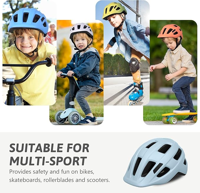 Toddler Kids Bike Helmet, Adjustable Infant Baby Bicycle Helmet for Age 1-3-5-8 Years Child Boys Girls, Multi-Sport Scooter Skateboard, 2 Sizes