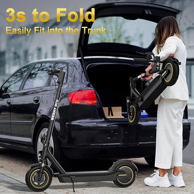 Electric Scooter, 350W/500W Powerful Motor, 19/22 MPH Max Speed, 15/21/28 Miles Range, with 8.5"/10" Solid Tires, Lightweight Foldable Kick Scooter with Dual Braking Systems, Smart APP, Cruise Control