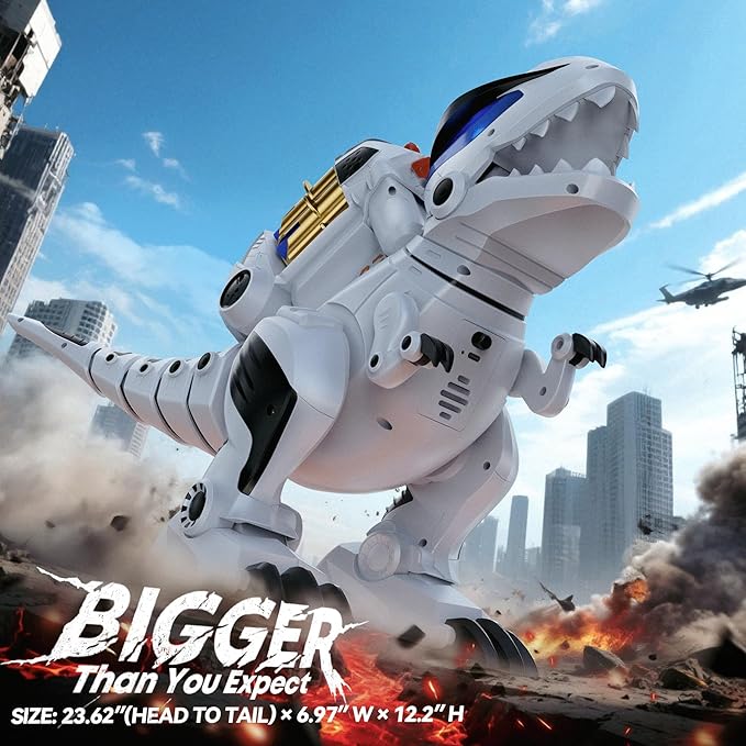 Ruko 8809 Remote Control Robot Dinosaur Toys for Kids, Large Rechargeable Toys, STEM Programmable Interactive with Sound Effects, Birthday Gifts for Boys & Girls Age 3 4 5 6 7 8