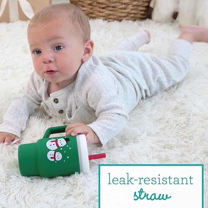 Infantino My 1st Tumbler, Silicone Sippy Cup with Straw & Handle, Spill-Resistant Baby Cup for On-the-Go, BPA-Free Transition Bottle