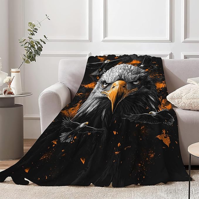 Eagle Blanket, Eagles Blanket, Bald Eagle Gifts Blankets Stuff Fleece Flannel Plush for Boys Men Women Girls Lovers Adults Soft Bedding Gift for Sofa Bed Office Home Decor 50"x40"