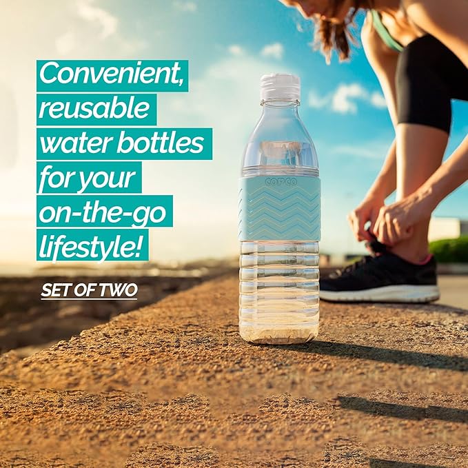 Copco Hydra 16.9 oz Water Bottle with Leak-Proof Lid - Tritan Reusable with Textured Grip Sleeve - BPA-Free, Shatter-Resistant, Dishwasher Safe for Travel, Gym, Work, Outdoor Adventures (Robin Blue)