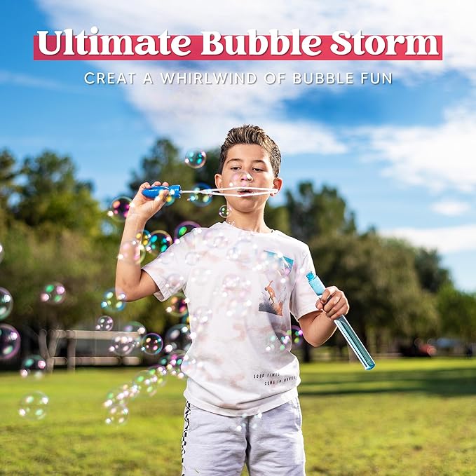 JOYIN 24 Pack 14’’ Big Bubble Wands Bulk Leaf Blower Bubble (2 Dozen) for Summer Toy, Outdoor/Indoor Activity Use, Easter, Party Favors Supplies for Kids