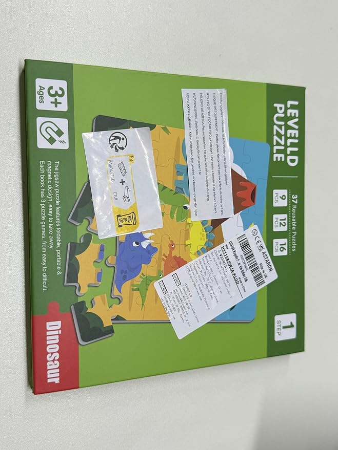 ASTARON Magnetic Puzzles for Toddlers, 16-20-25 Pieces Dinosaur Land Learning Magnet Puzzles for Road Trip, Educational Travel Toys Car Plane Activities for Kids, Kids Birthday Gifts